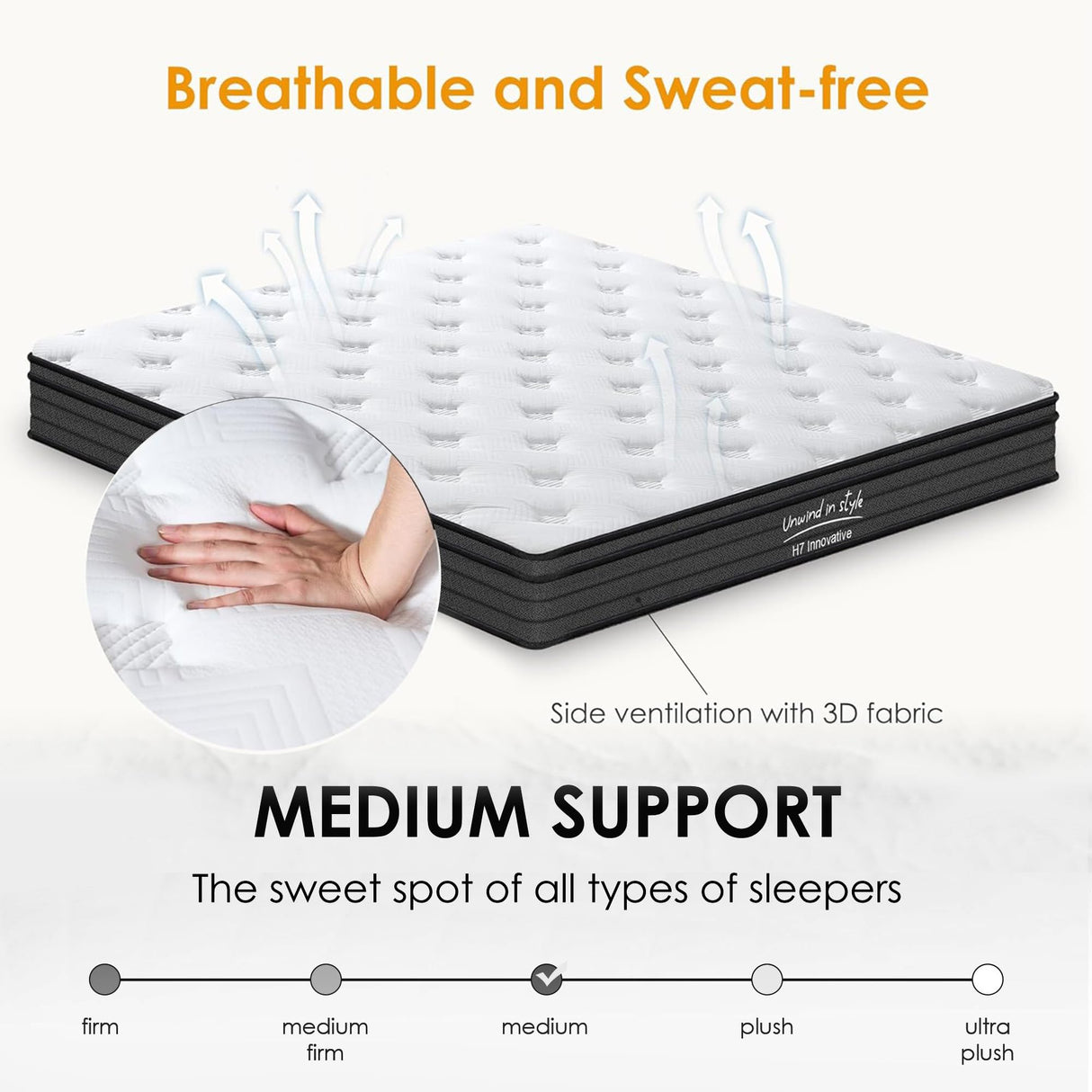 Queen Size Mattress 10 Inch Hybrid Mattress with Gel Memory Foam,