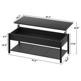 Coffee Table, Lift Top Coffee Table with Storage Shelf and Hidden Compartment