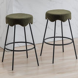 Counter Height Bar Stools Set of 2, Modern Backless Upholstered Bar Stools