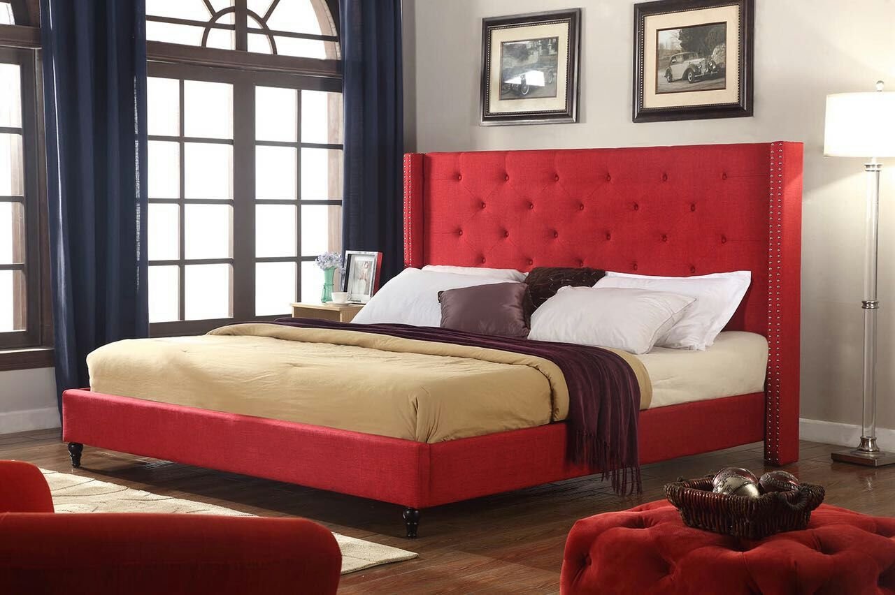 Cloth_Burgundy_Full Platform Bed