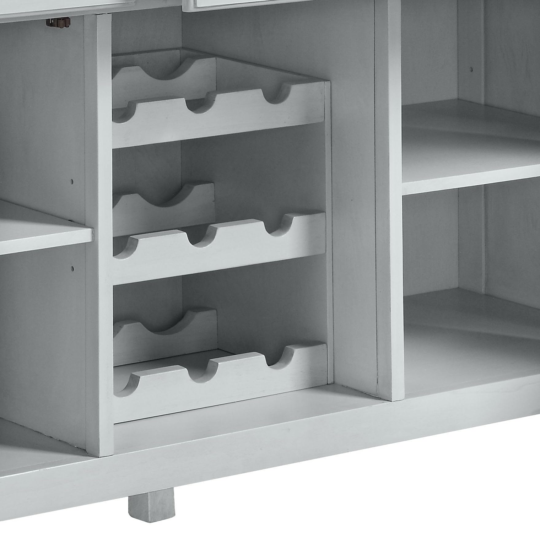 Lanton Server in Marble & Antique White Finish