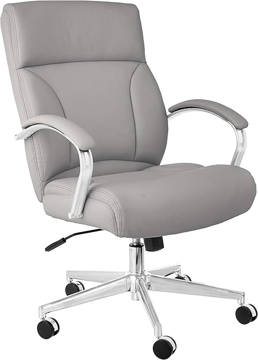 Executive Desk Chair - Ivory Bonded Leather, 275lb Capacity