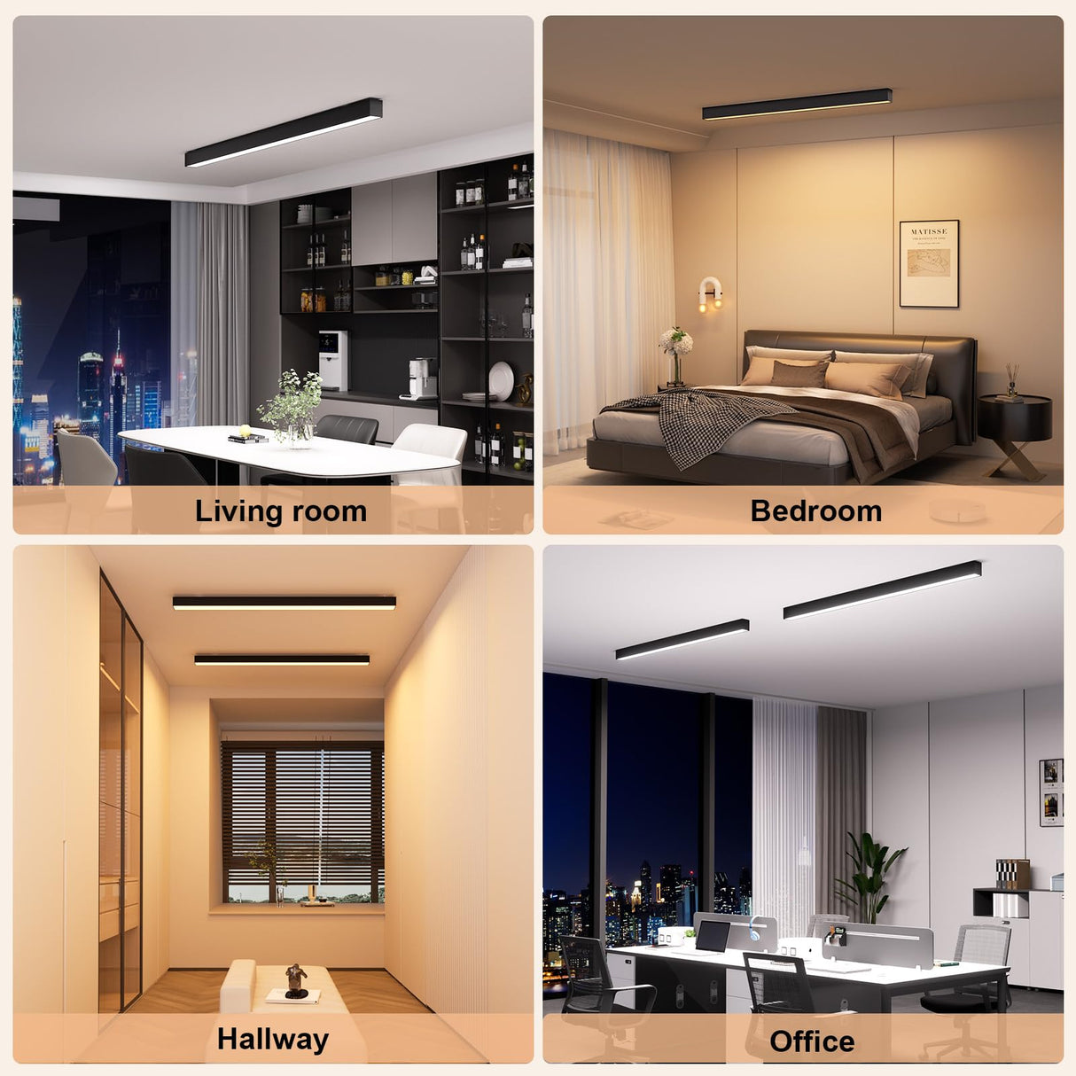 Modern LED Ceiling Light with Remote - 39.1 inch Dimmable
