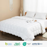sunflower 100% Cotton Shell King Summer Duvet Insert, White Down Alternative Cotton Comforter, All Season Lightweight 8 Corner Tabs & Soft & Breathable & Noiseless, Thin Version