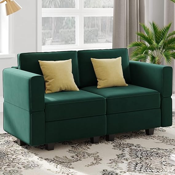 Modular Sectional Sofa with Double Chaise Velvet U Shaped Sofa Reversible Sectional Couch