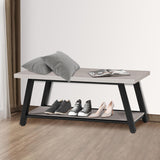 Rustic Farmhouse Mudroom Entryway Bench, Industrial Style, Ideal for Shoe Storage