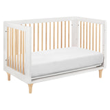 Lolly 3-in-1 Convertible Crib with Toddler Bed Conversion Kit in White and Natural,