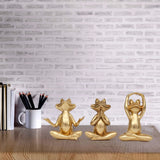 Gold Frog Figurines Yoga Decor 3.7In Set of 3 –Frog Yoga Statues