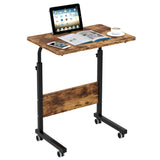 Rolling Laptop Desk Cart Height Adjustable, 23.6 inch Adjustable Mobile Bed Table