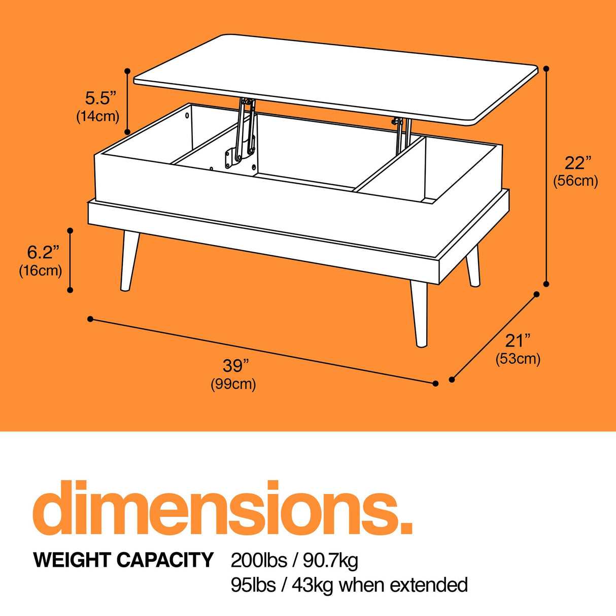 Lift Top Coffee Table with Storage, Brown Wood Coffee Table with Lifting Top