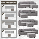 Cloud Modular Sofa Couch with Seats Storage, Comfy Velvet Fabric Couch for Living Room