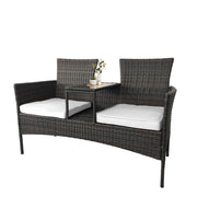 Outdoor Rattan Patio Loveseat,Wicker 2-Seat Outdoor Loveseat
