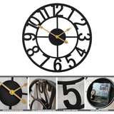 14 Inch Metal Modern Farmhouse Clock with Simple Big Arabic Numerals