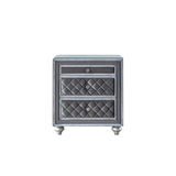 Velvet Yin 3 Drawer Nightstand Gray