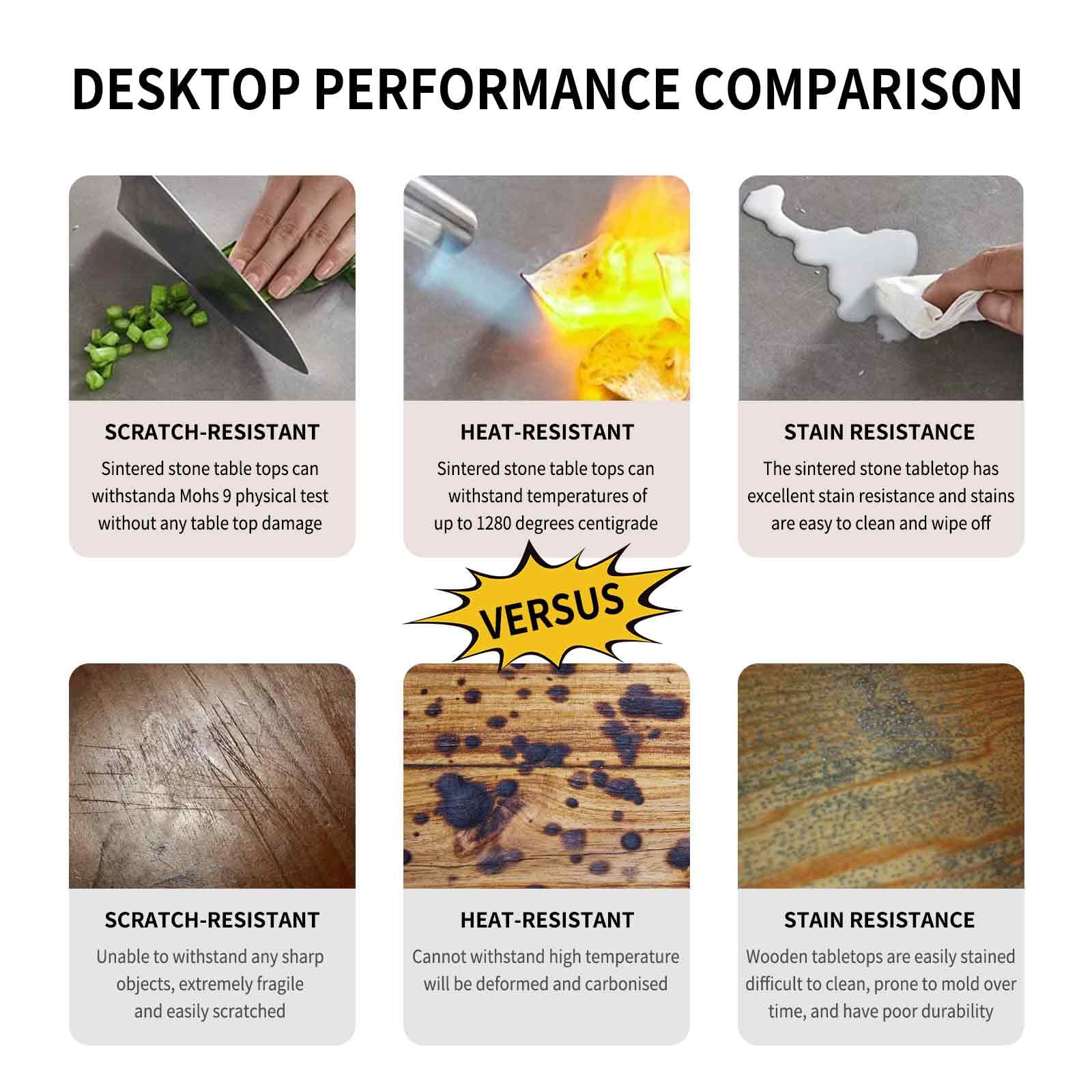 79" Expandable Dining Table - Modern Rectangular Sintered Stone Table Seats 6-8