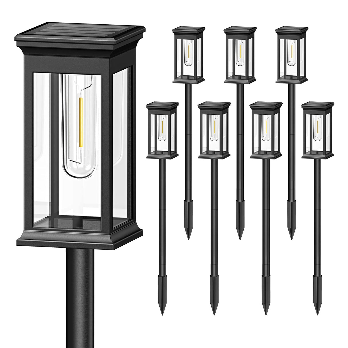 Solar Pathway Lights Outdoor, 8 Pack Upgraded Solar Outdoor Lights