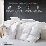 APSMILE Luxury Feathers Down Comforter Oversized Queen Size, Ultra-Soft 750 Fill-Power Duvet Insert for Winter, Heavy Weight Comforter, Fluffy Down Comforter for Bed (98x98, White)