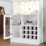 Wine Bar Cabinet with LED Light and Wine Glass Holder, Kitchen Pantry Cabinet