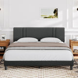 Queen Bed Frame with Headboard, Queen Size Bed Frame with Adjustable Headboard