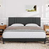 Queen Bed Frame with Headboard, Bed Frame Queen Size with Wood Slats Support,Linen