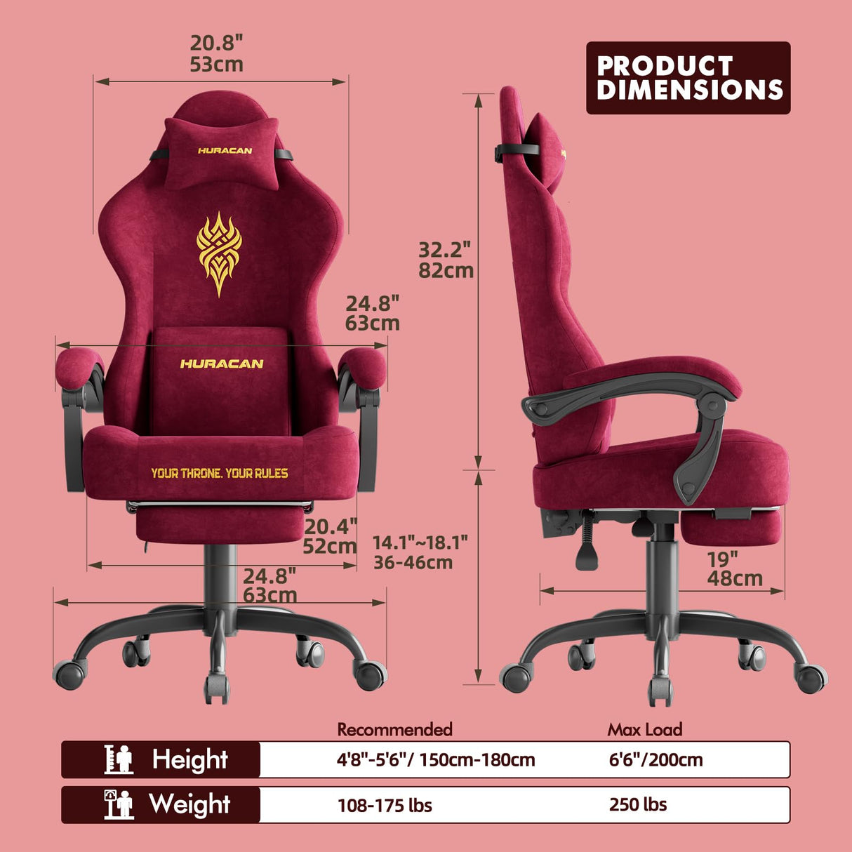 Ergonomic Gaming Chair with Footrest and Massage Lumbar Support