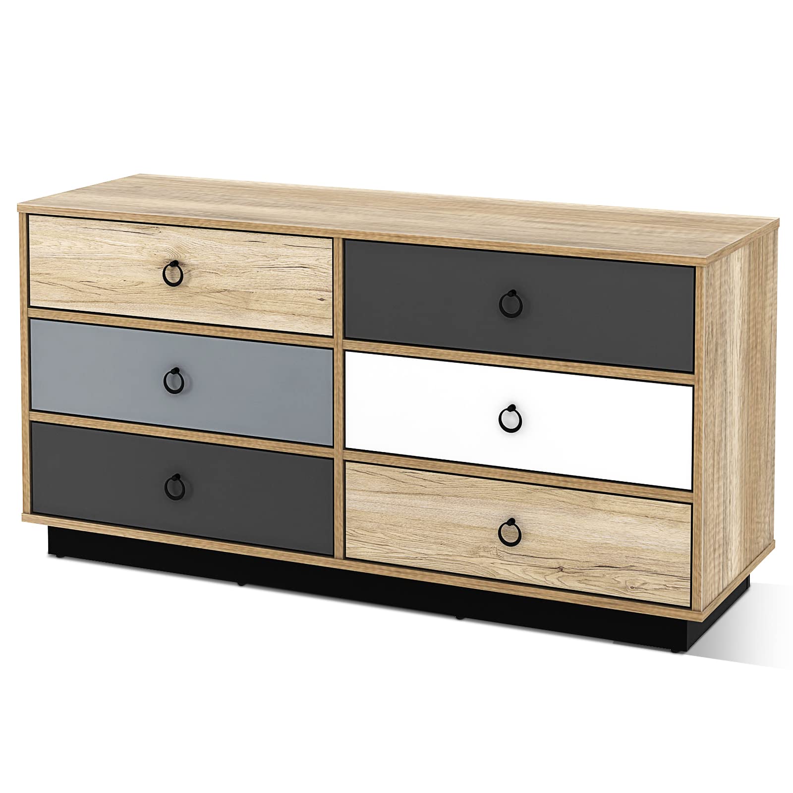 Dresser 6 Drawer Chest Accent Double Clothes Organizer Unit