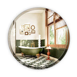 24 Inch Frameless Round Mirror, Circle Wall Mirror with Beveled Polished Edge for