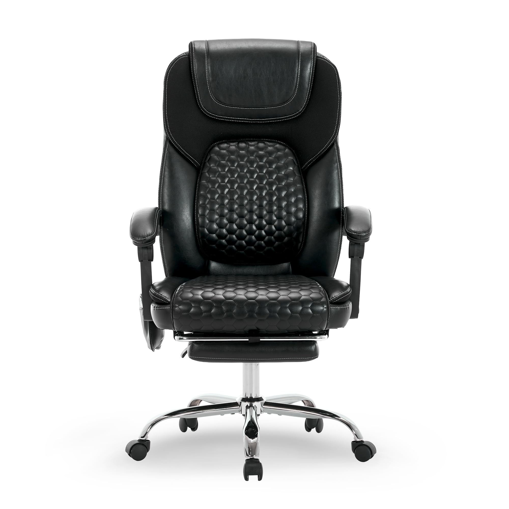 Executive Office Chair with Massage, Heat & Footrest - Ergonomic High-Back Recliner