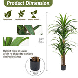 Artificial Dracaena Tree, 5FT, Faux Yucca, Indoor Plant for Home,