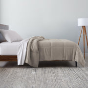 Microfiber Down-Alternative Solid Color Comforter - Khaki - Full/Queen (90"x90")