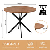 Walnut Round Dining Table for 4-6 Person, 39" Mid-Century Modern Round Dining Room