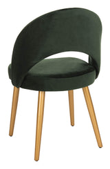 Giani Retro Malachite Green Velvet and Gold Dining Chair, Set of 2