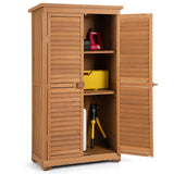 Outdoor Storage Cabinet, 63" Wood Garden Tool Shed