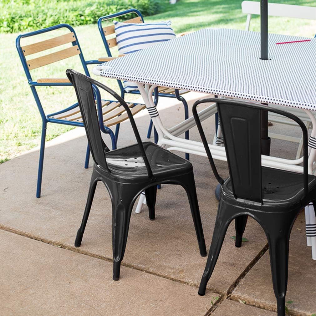 Metal Dining Chairs Set of 2 Patio Chair Indoor Outdoor Chairs Kitchen Metal Chairs
