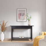 11233-BK Ironcraft Rustic Two Drawer Console Table with Shelf, Black Wash