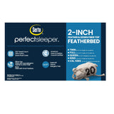 Feather and Down Fiber Pillow Top Mattress Topper Twin Size - 233 Thread Count 100% Cotton