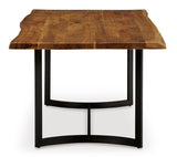 Fortmaine Contemporary Dining Table with Natural Live Edge