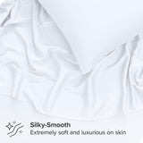 Bare Home Lyocell Tencel Sheet Set - Queen Size - 4 Piece Set - Derived from Eucalyptus - All-Season - Ultra Soft - Deep Pocket (Queen, White)