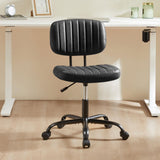 Small Office Desk Chair with Wheels Armless Comfy Computer Chair with Lumbar Support