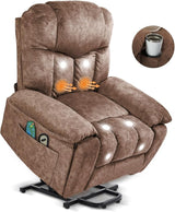 Lift Recliner Chair for Elderly,Upgraded Lift Chair with Massage,Recliners on Clearance,Designed for Adults with 2 Cup Holders Side Pockets and a Cool Mat (Darkgrey)