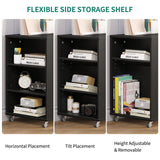 Mobile Wood File Cabinet, 3 Drawer Lateral Filing Cabinet, Black