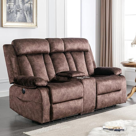 Loveseat-Power Reclining Loveseat with Console,Love Seat Recliner Sofa,Dual Reclining loveseat with Heat and Massage,Cup Holders, USB & Type-C Charge Ports,Pocket, for Living Room