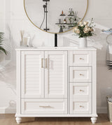 36" Bathroom Vanity with Sink, Painted Surface Solid Wood Frame Bathroom Storage