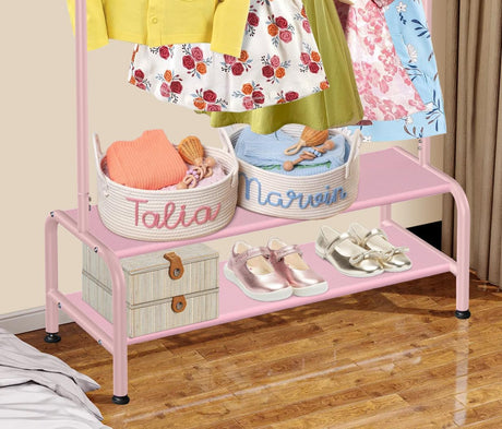 Kids Clothing Rack - Kids Dress Up Clothes Storage Racks - Dress Up Rack for Little Girls