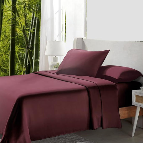 Rayon from Bamboo Sheets King Size Set, Luxury Cooling Sheets King Size Bed,