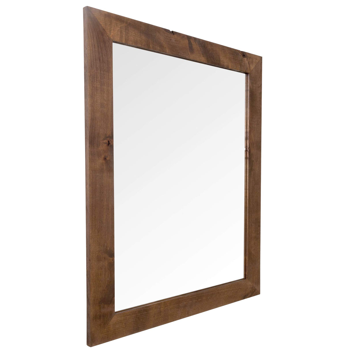 Farmhouse Bathroom Vanity Mirror, Walnut Finish, 24" x 31"