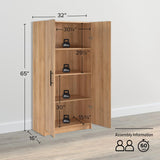 Elite 32 inch Storage Cabinet, 16" D x 32" W x 65" H, Oak