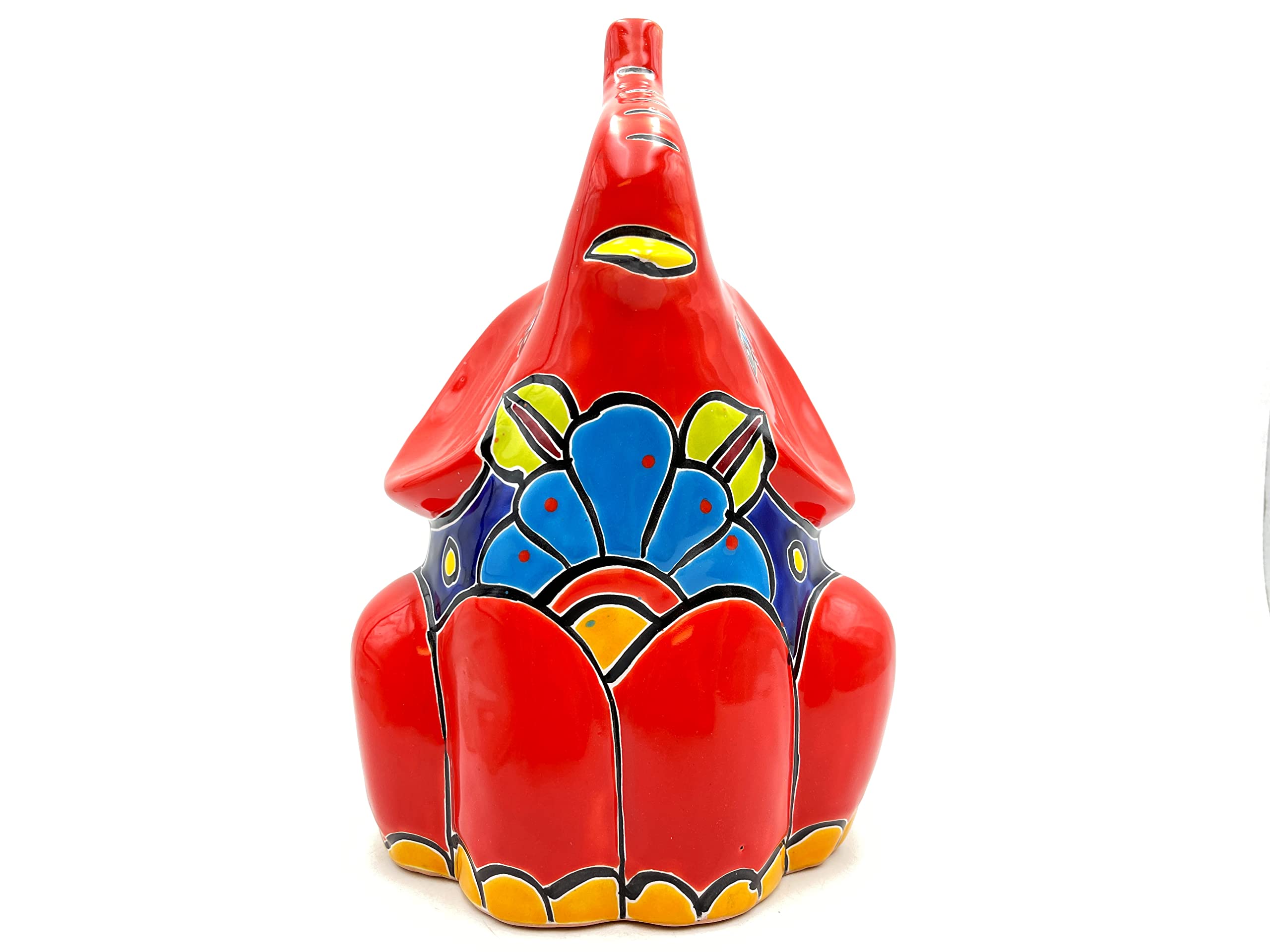 Talavera Pottery Elephant with Trunk Cute Home Decor Hand Painted Indoor Outdoor