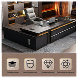 86IN L-Shaped Executive Desk with Drawers - Modern Executive Desk