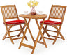 3 PCS Patio Folding Bistro Set, Outdoor Acacia Wood Chair